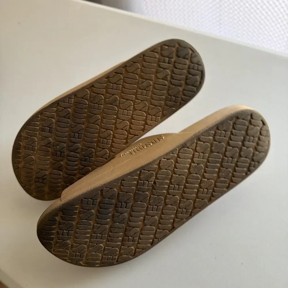 Freedom Moses Two Band Slide Tan Unisex Casual Sandals Slippers Sz 38/39